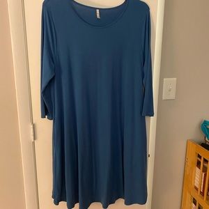 Women’s blue half sleeve dress, 2x
